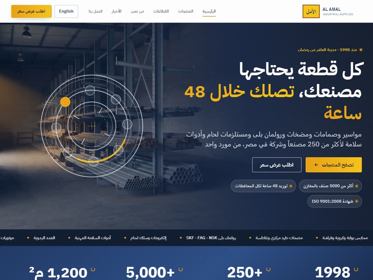 موقع الأمل للتوريدات الصناعية بعد البناء بواجهة
